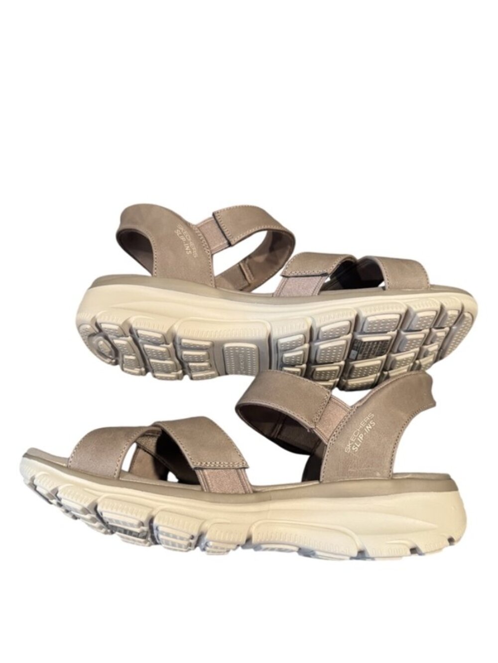 Skechers Easy Going Somewhere Sunny Slip-Ins Sandals Women’s 9.5 Taupe Gray EUC - Picture 6 of 8
